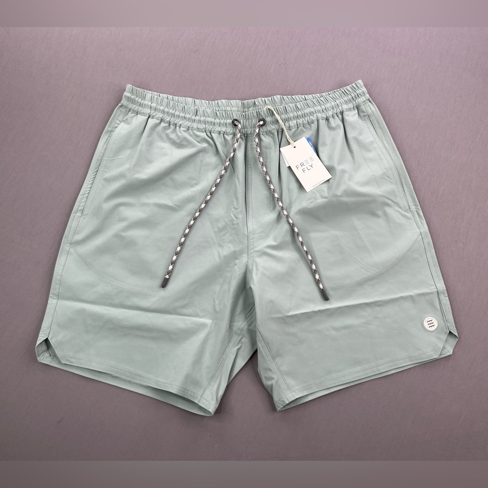 FREE FLY MENS ANDROS SWIM TRUNKS OCEAN MIST UPF 50+